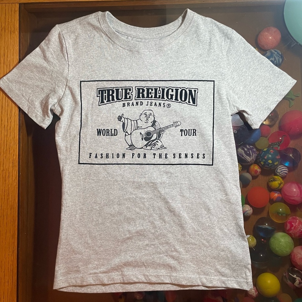 True Religion Light Gray Graphic Tee